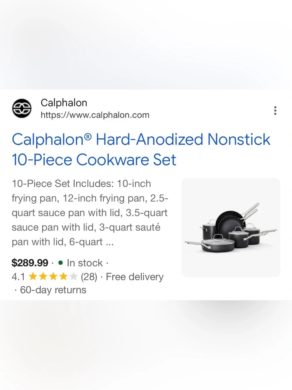 Calphalon Classic 10 pc Cookware Set l Brand New in Box